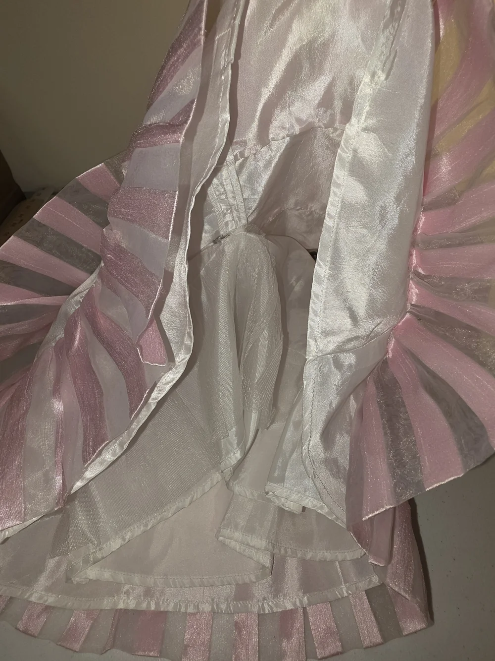 American Girl Bitty Baby Girl Twirly Tiered Dress Gray Pink Size 3 Toddler